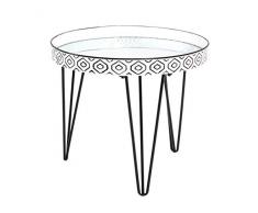 Haku Möbel Mesa de saln, Tubo de Acero, Negro-Blanco, Ø: 65 x 46 cm