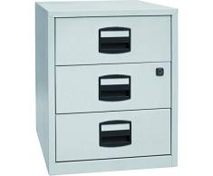 Bisley Home móvil Armario Auxiliar PFA, 3 Universal cajones, Metal, 645 Luz Gris, 40 x 41.3 x 52.8 cm