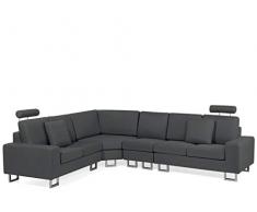 Beliani Sofá esquinero tapizado Gris Oscuro Stockholm