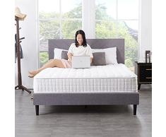 Colchón de muelles de espuma viscoelástica de gel, colchón híbrido ergonómico de 7 zonas, altura de 24 cm, dureza H3 y H4 puntelástico y colchón enrollable con certificado Öko Tex (90 x 200 cm)