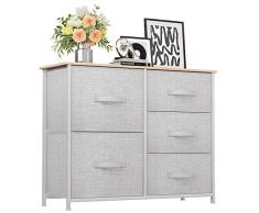YITAHOME FTBFSD-5D-2 Cómoda, Gris Claro, One Size