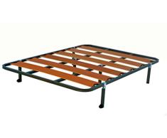HOGAR24 ES Somier Lama Ancha con Taco Anti-Ruido con Tubo de 30x30 + 6 Patas cuadradas con Ruedas de 32 cm, 90x190