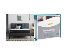 LUCID 20 cm Colchón viscoelástico con carbón de bambú – Blando – con Protector de colchón Impermeable – Rayón Premium de Jersey de Bambú – Colchones 120x200 cm