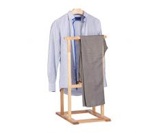 Relaxdays Galán de Noche, Perchero Pie para Trajes, Madera de Nogal, 102 x 47 x 50 cm, Marrón