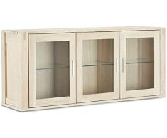 Ibbe Design Armario de Pared Acabado de jabón Vitrina con 3 Puertas de Cristal Texas