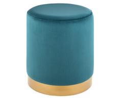 Deco Mex SH21SO2012 Glamour - Taburete (Altura 38 cm, diámetro 32 cm), Color Turquesa y Dorado