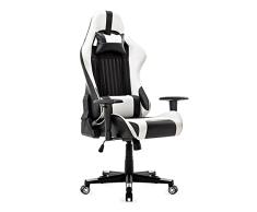 IntimaTe WM Heart Silla Gaming, Silla Gamer Ergonómica, Racing Silla Gamer con Reposacabeza Apoyo y Cojín Lumbar, Cuero Sintético PU, Oficina Silla Computadora,para Los Jugadores de PC Gamer, Blanco