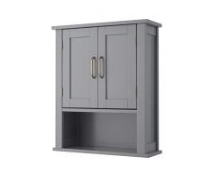 Elegante gabinete de Almacenamiento de Medicina de Pared de Muebles de baño de Madera Mercer de Moda para el hogar con Estante Abierto Gris EHF-F0019