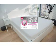 Abeil Protector de colchón 100% algodón – Impermeable en algodón blanco, Cama 160 x 200 cm.