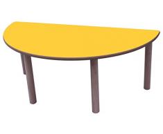 Mobeduc Mesa Infantil semiredonda 120 cm (Talla 1), Haya, Haya y Amarillo