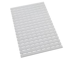 WENKO Alfombra de baño Arinos blanco 63 x 40 cm - alfombra para bañera antideslizante con ventosas, plástico, 40 x 63 cm, Blanco