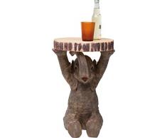 Kare Design Mesa auxiliar Animal Elefante, Ø35cm, Madera, Marrón, grande, sala de estar