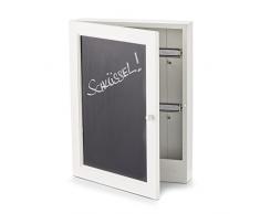 Zeller Present 15124 MDF Negro, Color Blanco Caja portallaves y Organizador - Armario para Llaves (MDF, Negro, Color Blanco, 220 x 50 x 300 mm)