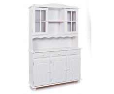 Inter Link Gabinete Madera Maciza lacada Natural 130 x 198 x 32/43 cm
