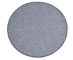Alfombra Redonda Lisa Grande, Plata, Gris. Alfombra Tacto Natural Similar Lana. Alfombra de Fibra sintéctica diametro 200cm.