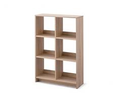 Iris Ohyama, Librería cubo / Estante abierto de madera / Mueble con 6 estantes / Estante abierto de madera, Modular, Diseño, Oficina, Casa biblioteca - Wood Open Shelf - WOS-6 - Marrón claro