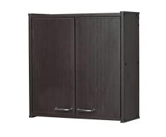 Negrari Armario de Pared de PVC F760PWAM en Resina PVC, suministrado en Kit de Montaje, Interior/Exterior, 59 x 21 x 59 cm, Wenge