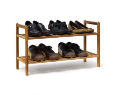 Relaxdays - Zapatero de 2 Pisos, 6 Pares, Medidas: 40.5 x 69 x 26 cm, Peso: 1.7 Kg, Nogal