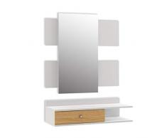 Mc Haus VÄLKO Recibidor con Espejo de diseño nordico, Madera, Blanco, 75 x 116 x 29 cm