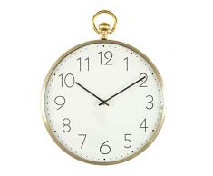 Baroni Home Reloj de pared de PVC de estilo moderno, 32 x 5 x 39 cm, silencioso, números grandes dorados con ojal