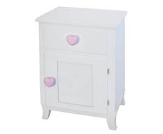 Juvenilesoutlet Mesita de Noche Infantil con Puerta Corazon (Pomo corazón Rosa)