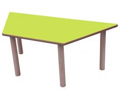 Mobeduc Mesa Infantil Trapecio 120x60 cm (Talla 1), Haya, Haya y Verde Manzana, 120 x 60 cm