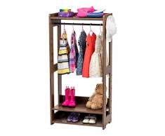 Iris Ohyama, porta abrigos, armario, carga con estanterías para niños, organizador de ropa infantil, flexible, contemporáneo, sólido, escuela, habitación, entrada - KWR - 1 - Marron
