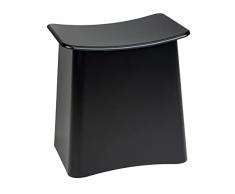 WENKO Taburete de baño Wing, 2 en 1, asiento y cesto de ropa sucia, con tapa y bolsa para colada extraíble, plástico de calidad óptima, cubo para ropa con capacidad de 33 L, 45 x 48 x 33 cm, negro