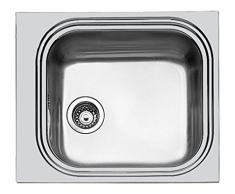 Foster Big Bowl - Fregadero de metal cepillado, 59 x 50 x 19,5 cm