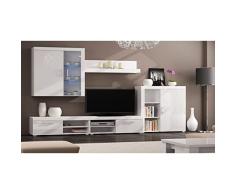 Skraut Home | Mueble para Salón | 200 x 290 x 45 cm | Sistema de Iluminación LED | Modelo Gamma | Gran Capacidad de Almacenaje | Estilo Moderno | Acabado Blanco