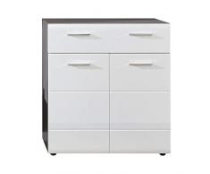 trendteam smart living Line-Armario Zapatero (80 x 87 x 35 cm, Parte Frontal Blanca Brillante, Cuerpo de Sardegna, melamina, con Mucho Espacio)