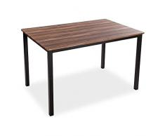 Versa Amaia Mesa de Comedor para Cocina, Terraza, Jardín o Comedor, Medidas (Al x L x An) 76 x 80 x 120 cm, Madera y Metal, Color Negro