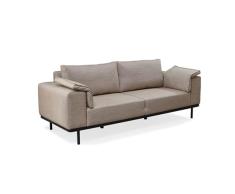 SHIITO - Sofá de 3 Plazas de Estilo Moderno - 93 x 230 x 87 cm - Modelo Piero - Relax, Confort y Resistencia - con Patas Metálicas - Tapizado en Beige