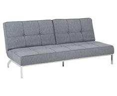 AC Design Furniture Bent Sofá Cama Gris, Fácil Manipulación, Cama de Invitados, Sofa de Salón, L: 198 x Prof: 95 x A: 87 cm