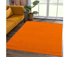 SANAT Alfombra de Pelo Corto para salón, Lisa, Moderna, para Dormitorio, Estudio, Oficina, Pasillo, habitación de los niños y Cocina, Color Naranja, 60 x 110 cm