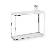 Julian Bowen Scala Mesa de Consola, MDF y Metal, Blanco y Blanco, Talla única