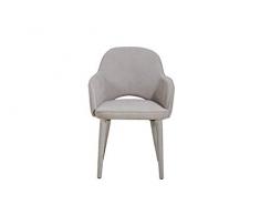 Homemania Silla Cassiopea, Metal, Tela, Beige, 66 x 58 x 83 cm