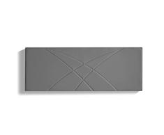 MASAMUEBLE Cabecero de Cama Vista, Cuero sintético, Gris, Pequeño Individual