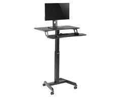 Ergo Office ER-444 Escritorio de pie Ajustable en Altura con Ruedas Estación de Trabajo con Doble Plataforma Cargable hasta 8kg