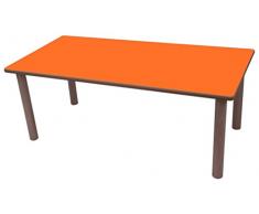 Mobeduc Mesa Infantil Rectangular 120x60 cm (Talla 1), Haya, Haya y Naranja, 120 x 60 cm