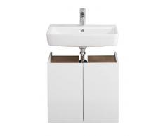 Pelipal 947.016017 Armario para Lavabo, Madera de ingeniería, Blanco Brillo/Rivera Roble Cruz NB, 51/60/33 cm