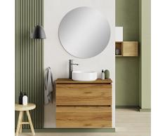 Baikal Mueble de Baño Deva. Mueble Suspendido en Pared Incluye Lavabo cerámico. Disponible en Fondo 39cm y 46cm. Mueble MONTADO.