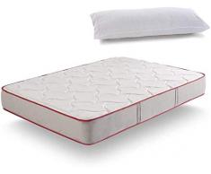 HOGAR24 ES -HF73-Colchón Viscoelástico 200 x 180 cm + Almohada Tacto Pluma,Gama Premium, Reversible Verano-Invierno con Tejido 3D Transpirable