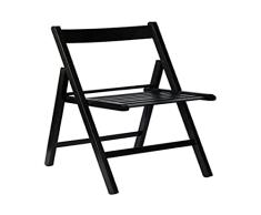 THINIA HOME - Silla de Comedor Plegable Buiani, Madera de Haya, Salón, Cocina, Diseño Portátil, Estilo Moderno, Dimensiones 42.5x47.5x79cm (Largo x Ancho x Alto), Carga Máx. 90kg, Variedad de Colores