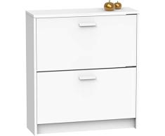 MUEBLES PITARCH Tibet Zapatero, Aglomerado de partículas y melamina de Alta Densidad, Blanco, 82 x 74 x 25 cm