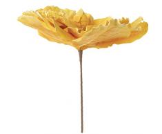 DRW Set de 2 Flores Magnolias Artificiales de Espuma eva en Amarillo 85x74cm, Tallo 52cm