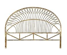 DRW Cabecero de Cama de 177 cm de Ratan Natural semicirculo 90x80x84 cm