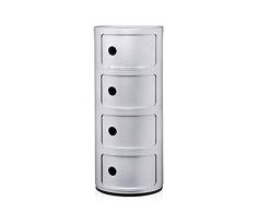 Kartell Componibili 4R Cajonera de plástico, Gris (Plateado), 32 x 32 x 77 cm