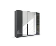 Rauch Möbel Moderno por Quadra Spin Gabinete de Puerta giratoria, Madera de ingeniería, Gris, 226x210x54