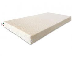 Marcapiuma - Colchón para cuna 70x160 alto 10 cm - BAMBY - colchón para bebé de WaterFoam Transpirable - Recubrimiento desenfundable Antialérgico Antiácaros Antibacteriano - 100% Fabricado en Italia